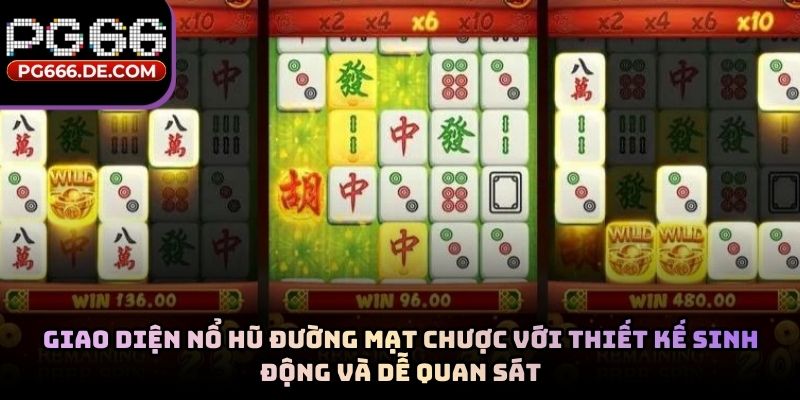 Giao diện nổ hũ đường mạt chược với thiết kế sinh động và dễ quan sát